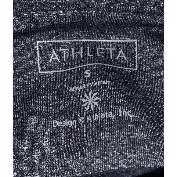 Athleta Leggings Cropped Pants Power Up Split Calf Yoga heather gray black Sz S - Picture 4 of 5
